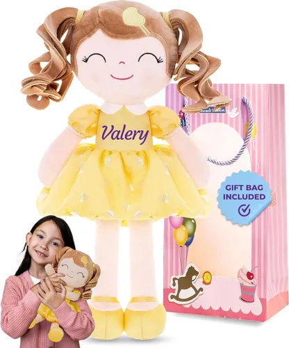 Miniatura 9 de Gloveleya Personalized Curly Doll with Your Name - Cute Custom Pink Soft Plush Doll for Girls Plush Doll Customized Gifts Rizado rosa