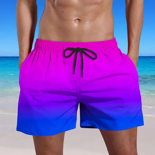 Miniatura 2 de Mens Swimming Trunks Quick Dry Swim Shorts with Mesh Lining Lightweight Swimwear Bathing Suit Gradient Beach Shorts