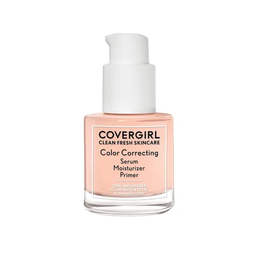COVERGIRL Suero corrector de color Clean Fresh - Hidratante, imprimación facial, cuidado de la piel, fórmula vegana - Ligero, 1.0 fl oz (1.0 fl oz)