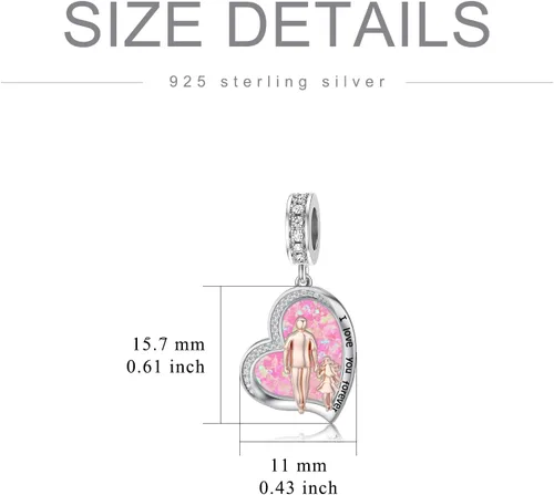 Miniatura 9 de PROESS Dije para padre, madre e hija, pulsera de plata de ley para pulseras, regalos de cumpleaños, día de San Valentín, para hija, madre, amante