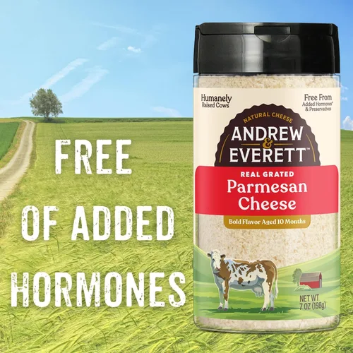 Miniatura 4 de Andrew & Everett Queso parmesano rallado sin hormonas, recipiente de 7 onzas