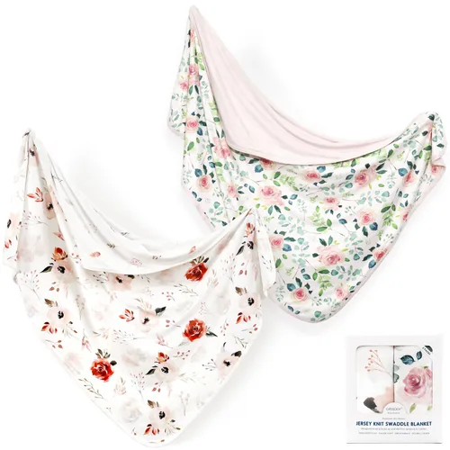 Miniatura 24 de GRSSDER Paquete de 2 mantas de punto súper suaves para bebés niñas y niños, mantas reversibles de doble capa de 34 x 44 pulgadas, extra grandes