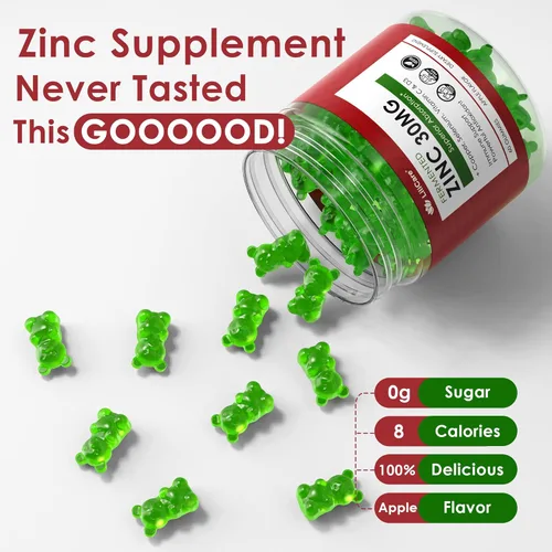 Miniatura 7 de Gomitas de zinc + cobre, selenio, vitamina C y D3, suplementos de zinc fermentados para mujeres y hombres con saúco, gomitas inmunes diarias