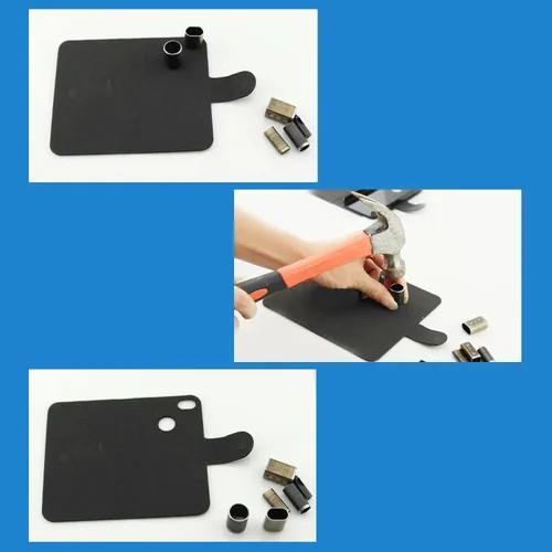 Miniatura 8 de Juego de 50 herramientas de perforación de cuero con forma multiestilo, acero de aleación de plata, fácil almacenamiento y portátil, ideal