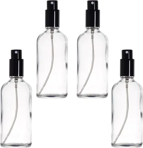 Miniatura 31 de YIZHAO Botellas de vidrio ámbar de 1 oz, con pequeño aerosol de niebla fina, tapa de metal, recargable para aceite esencial, viajes, limpieza