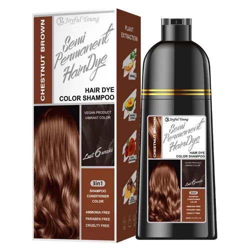 Miniatura 16 de Joyful Young Champú para teñir el cabello natural 3 EN 1, color de cabello para cobertura de canas, champú para teñir el cabello para mujeres