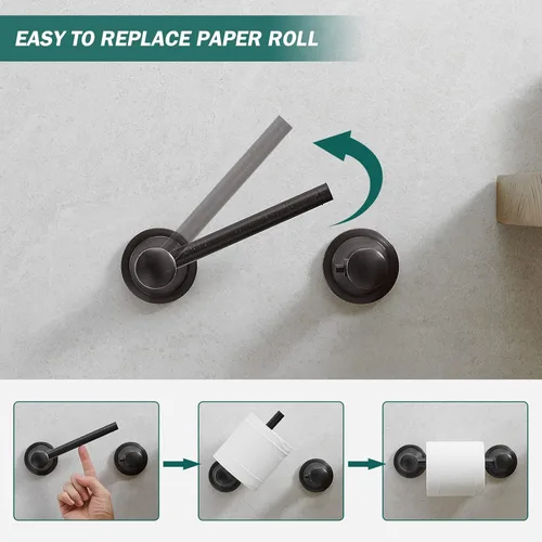 Miniatura 3 de Hoimpro Soporte de Papel Higiénico Montado en Pared Resistente a la Oxidación Accesorios de Baño para Rollo de Papel, Acabado de Bronce Aceitado