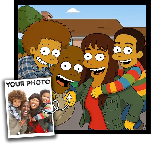 Miniatura 10 de Retrato de dibujos animados de estilo Simpson personalizado de tu foto, medio cuerpo, prueba de 24 horas, póster impreso o lienzo, regalo