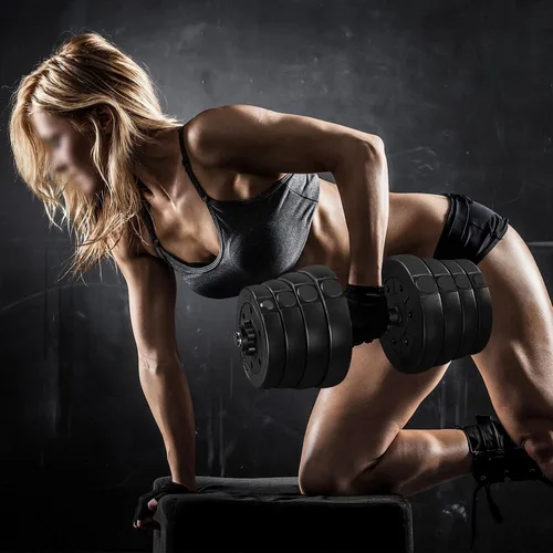 Miniatura 7 de Yaheetech Juego de mancuernas ajustables, pesas para ejercicio y fitness, con 4 collares Spinlock para mujeres y hombres, gimnasio en casa
