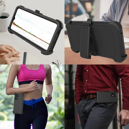 Miniatura 6 de Funda compatible con Samsung Galaxy A53 5G, con clip para cinturón, resistente, a prueba de golpes, protección de cuerpo completo, con función atril