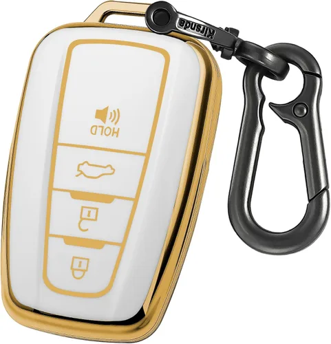 Miniatura 20 de Kirsnda Funda para llavero compatible con Toyota Camry RAV4 Highlander Avalon C-HR, Prius, Corolla, ect Accesorios para llaves remotas inteligentes