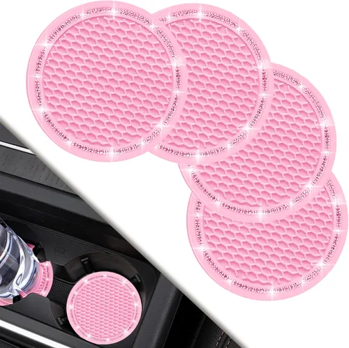Miniatura 11 de COCASES - Posavasos para automóvil, paquete de 4 posavasos universales para automóvil, posavasos de diamantes de imitación de cristal