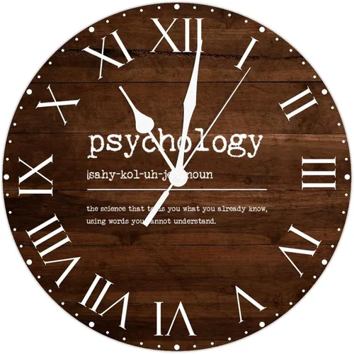 Reloj de pared de PVC con definición de psicología, refranes de inspiración, reloj de pared colgante, números romanos, reloj de diccionario, obra de