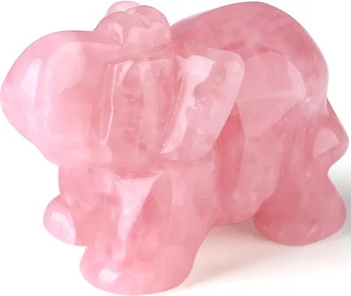 Miniatura 9 de QINJIEJIE Cristales de jade amarillo, decoración de elefante, bonitas piedras de escritorio, figurita, gemas naturales, decoración de la suerte