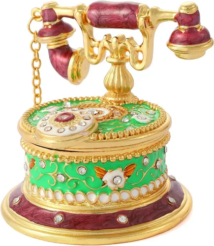 Miniatura 63 de QIFU Caja de baratija pintada a mano con bisagras, regalo único para la familia