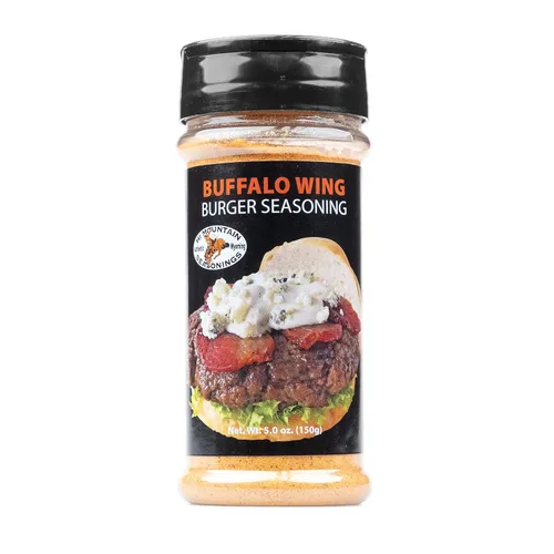 Hi Mountain Condimento gourmet para hamburguesas | Mezcla de alas de búfalo | Bondad picante, picante y salada con un toque de ajo | Condimento