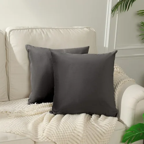 Miniatura 76 de Stellhome - Juego de 2 fundas de almohada de terciopelo Rosa claro