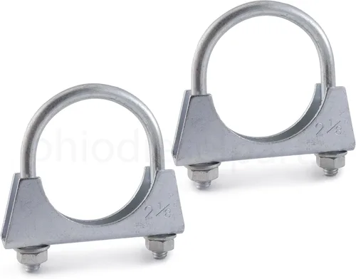 Miniatura 3 de Abrazadera de silenciador resistente de 3 pulgadas - Estilo de sillín con perno en U - Zinc (paquete de 2)