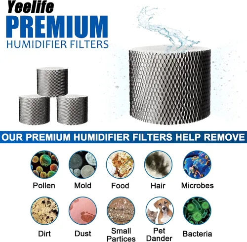 Miniatura 4 de Paquete de 4 filtros humidificadores HWF64 para filtro humidificador Sunbeam B, SCM1746, compatible con Holmes HM1730, HM1745, HM1746