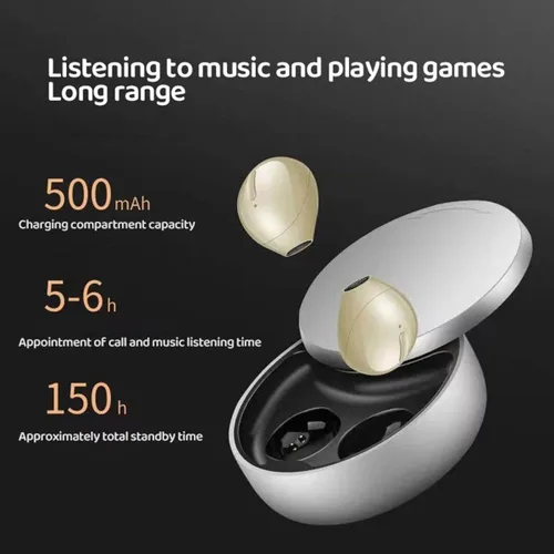 Miniatura 4 de Auriculares inalámbricos Bluetooth invisibles para dormir de lado, auriculares invisibles más pequeños, cómodos con bloqueo de ruido, auriculares