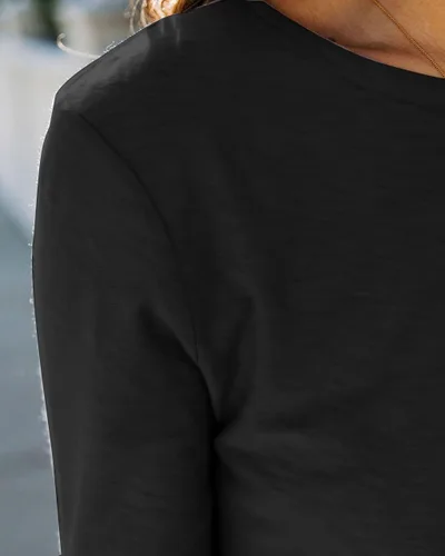 Miniatura 6 de Kancystore Camisetas de manga larga para mujer, estilo casual, básicas, para otoño, con cuello redondo