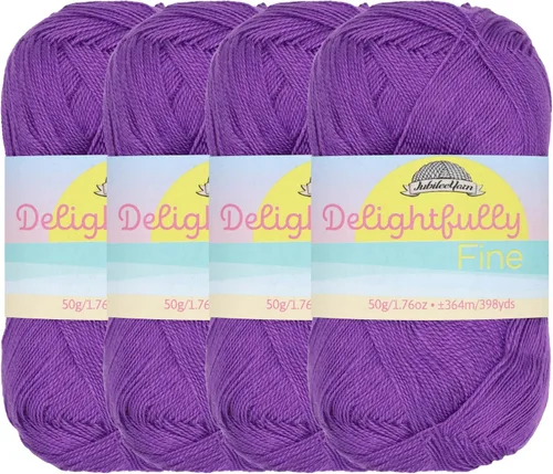 Miniatura 57 de JubileeYarn - Ovillo de hilo deliciosamente fino, 1.76 oz/madeja de rayón de bambú, color rosa polvo, 4 madejas