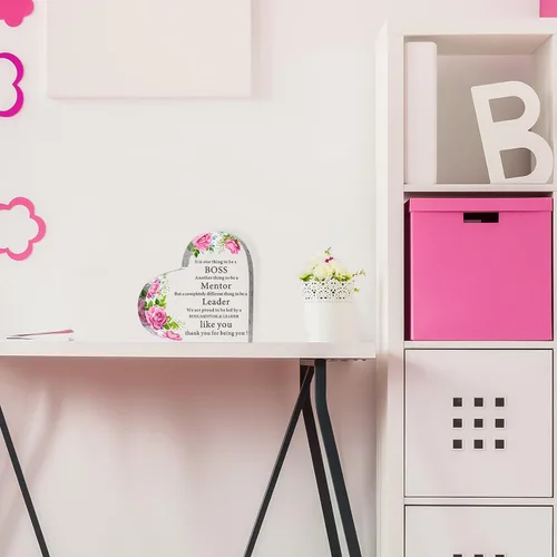 Miniatura 5 de Yulejo Regalos de jefa para mujer, decoración de escritorio de oficina, citas inspiradoras, regalos de cumpleaños, recuerdo de agradecimiento