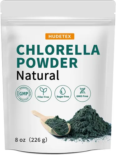 Chlorella Powder Natural - Polvo de clorofila, apoya el sistema inmunológico y la función hepática, mantiene a la juventud, vegano, rico en