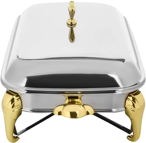 Miniatura 4 de Calentador de alimentos de acero inoxidable, juego de platos de bufé rectangular, estufa de buffet, juego de calentador de bufé para uso doméstico