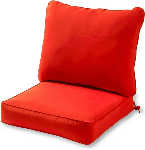 Greendale Home Fashions Juego de cojines de asiento profundo para exterior de 2 piezas, Fuego