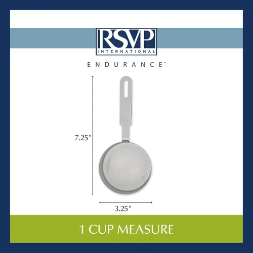 Miniatura 6 de RSVP International Endurance Collection Herramientas de medición de cocina, aptas para lavavajillas, 1 taza, individual, acero inoxidable