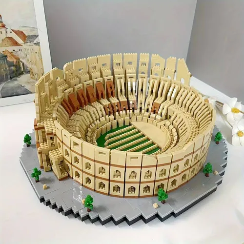 Miniatura 5 de Italia Rome Coliseo - Juego de construcción de microladrillos (5594 piezas) – Juguete educativo modelo emblemático regalo para niños y adultos