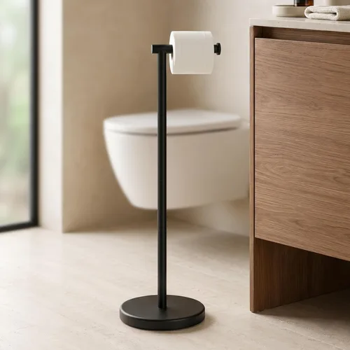 Miniatura 11 de KES Soporte de papel higiénico SUS 304 Acero inoxidable Pedestal a prueba de óxido Soporte de rollo de papel de tocador Soporte de piso Moderno Gris