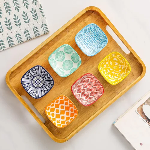 Miniatura 5 de KitchenTour - Juego de 6 cuencos de cerámica para salsa de soja de 3 onzas, cuencos de porcelana para condimentos, ketchup, soja, barbacoa, juego