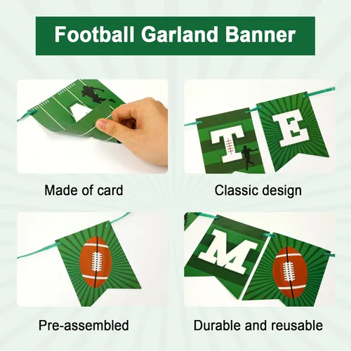 Miniatura 3 de Letrero de decoración de fútbol para porche, cartel colgante de bienvenida para puerta temática deportiva, fiesta, juego, festival, suministros