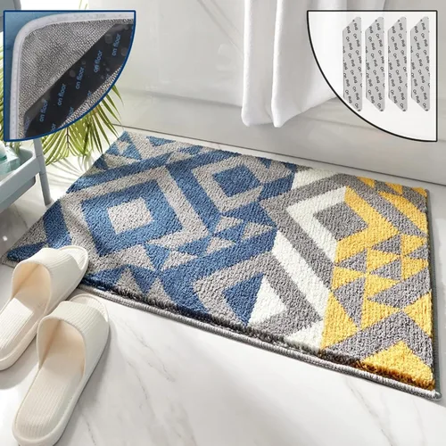 Miniatura 19 de Alfombras de baño de lujo, de 0.78 pulgadas de grosor, extra suaves, absorbentes, no se desprende, se lavan a máquina, alfombra de felpa lanuda Aa001