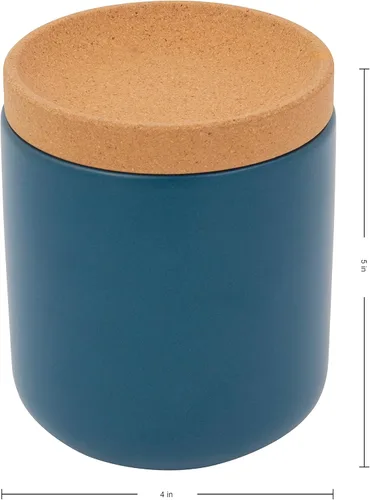 Miniatura 2 de Kamenstein Ajo transpirable de cerámica y corcho para permitir el flujo de aire para mayor frescura, tapa de corcho apilable que ahorra espacio