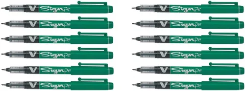 Miniatura 8 de Pilot V Sign - Bolígrafo de tinta líquida con punta de 5/64 pulgadas, color negro, caja con 12