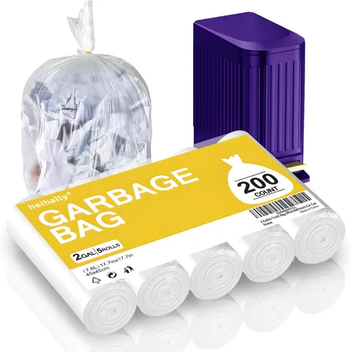 Miniatura 11 de Bolsas de basura pequeñas de 4 galones, bolsas de basura para baño, cocina, oficina, forros transparentes para cestas de basura para arena de gatos