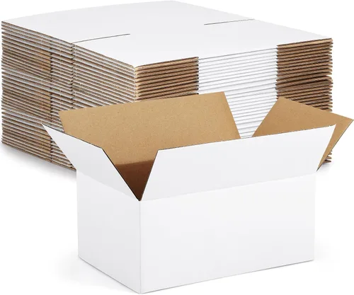 Miniatura 22 de Eupako Cajas de envío pequeñas, 6 x 4 x 4 x 4, paquete de 30 unidades, cajas de cartón corrugado, cajas de cartón para embalaje de pequeñas Blanco