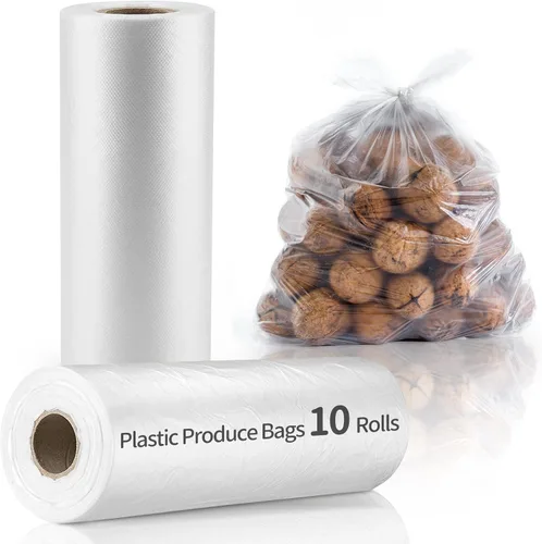 Miniatura 13 de Bolsas de almacenamiento de alimentos de 10 x 14 pulgadas, bolsa de plástico transparente, 500 unidades bolsa de plástico desechable para alimentos