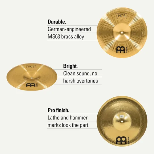 Miniatura 5 de Meinl Platillo China de 16" - Latón con acabado tradicional HCS para batería, fabricado en Alemania (HCS16CH)