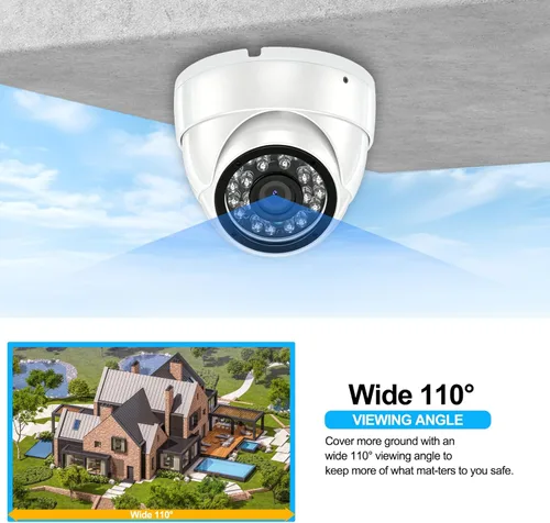 Miniatura 4 de Cámara de seguridad CCTV de 1080p 2MP, 4 en 1 (TVI/AHD/CVI/960H analógica) cámara de seguridad interior con lente fija de 0.110 in