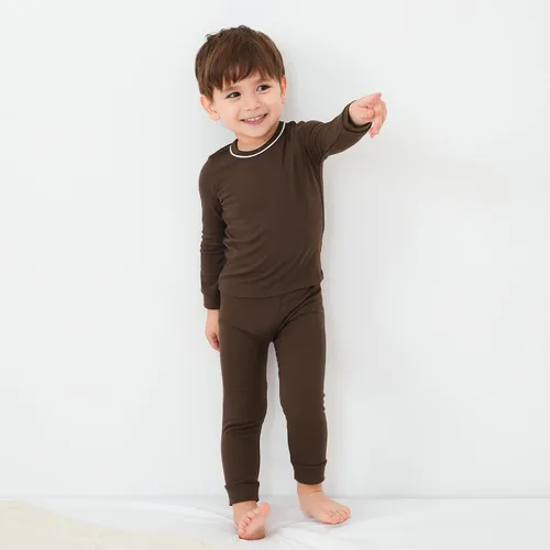 Miniatura 2 de pureborn Conjunto de pijama para bebé, ropa de dormir de algodón de manga larga ajustada para niños y niñas, 2 piezas, 18M-7Y