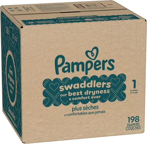 Miniatura 17 de Pañales Pampers Swaddlers, Talla 1 (8-14 libras), 198 unidades, absorbentes, mantiene al bebé seco y cómodo, pañal desechable seguro para la piel
