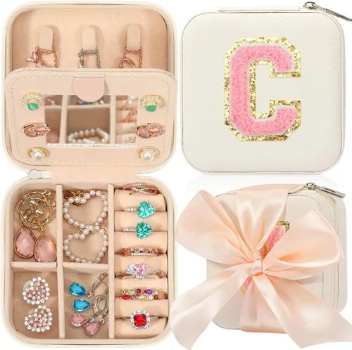 Regalos para niñas adolescentes, joyero para niñas, caja de joyería pequeña, organizador de collares, aretes, organizador de anillos, caja de