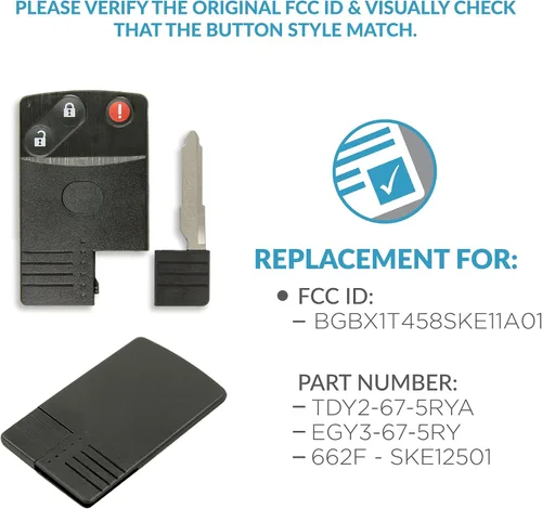 Miniatura 4 de Keyless2Go Repuesto para carcasa de 3 botones para Mazda BGBX1T458SKE11A01 (2 unidades)