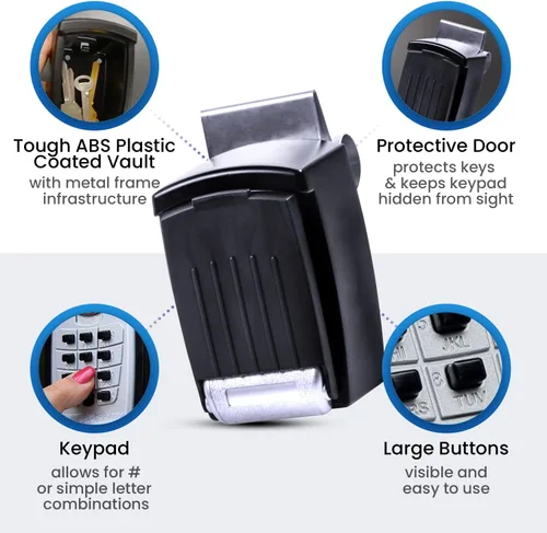 Miniatura 3 de KeyGuard Pro SL-591 - Caja de bloqueo con botón de golpe para vidrio del automóvil, Negro