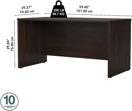Miniatura 3 de Escritorio de oficina Bush Business Furniture Studio C 60W x 30D en nogal negro, mesa de computadora para espacio de trabajo doméstico o profesional