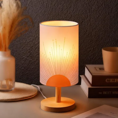Bonuci Lámpara de mesita de noche para dormitorio, lámpara de escritorio bohemia minimalista lámpara de mesita de noche 3W fondo solar moderno
